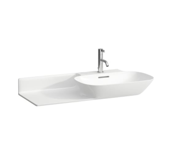 Раковина Laufen INO с полочкой слева 900х360/450мм, SaphirKeramik, цвет белый 00036223 8.1330.1.000.104.1