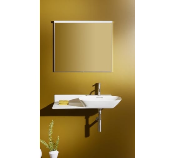 Раковина Laufen INO с полочкой слева 900х360/450мм, SaphirKeramik, цвет белый 00036223 8.1330.1.000.104.1