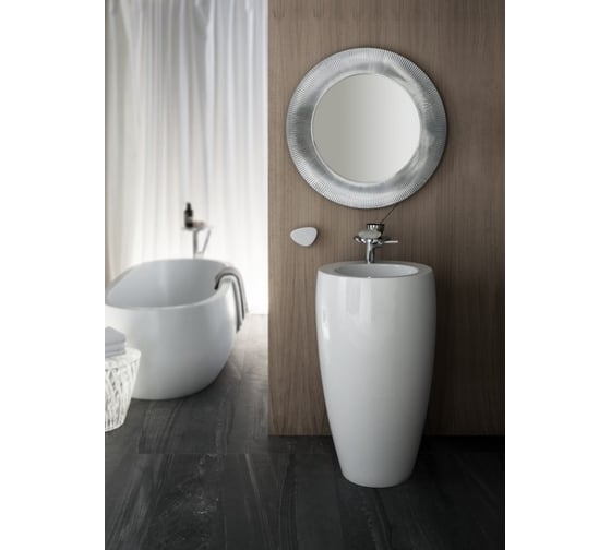 Раковина с пьедесталом Laufen Alessi One 52x53 см, с отверстием для смесителя, покрытие LCC 00031355 8.1197.2.400.104.1