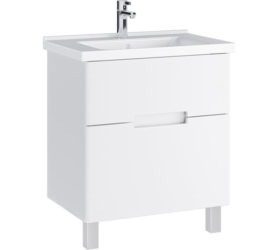 Тумба с раковиной в ванную RUVANN KANI 60 + Миранда 60 напольная Т.KANI.П-60Н-KIT-MIR
