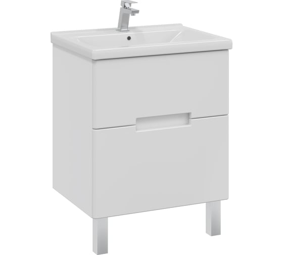 Тумба с раковиной в ванную RUVANN KANI 60 + Миранда 60 напольная Т.KANI.П-60Н-KIT-MIR