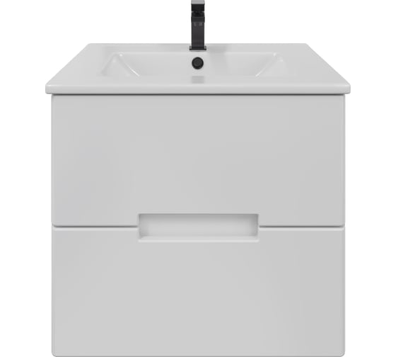 Тумба с раковиной в ванную RUVANN KANI 60 + Квадро 60 подвесная Т.KANI.П-60П-KIT-KVA