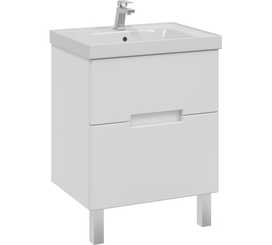 Тумба с раковиной в ванную RUVANN KANI 60 + Грейс 60 напольная Т.KANI.П-60Н-KIT-GRE
