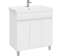 Тумба с раковиной в ванную RUVANN FORTO 80 + Миранда 80 напольная Т.FORTO.П-80Н-KIT-MIR