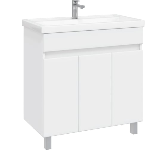 Тумба с раковиной в ванную RUVANN FORTO 80 + Фостер 80 напольная Т.FORTO.П-80Н-KIT-FOS