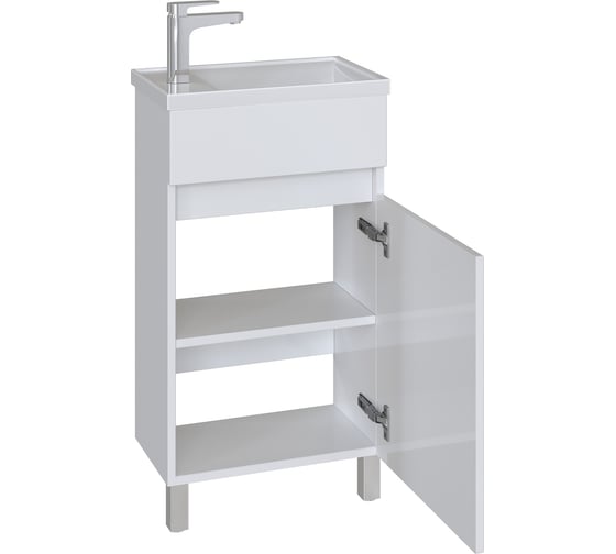 Тумба с раковиной в ванную RUVANN FORTO 45 + Фостер 45 напольная Т.FORTO.П-45Н-KIT-FOS