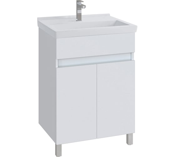 Тумба с раковиной в ванную RUVANN FORTO 60 + Фест 60 напольная Т.FORTO.П-60Н-KIT-FES