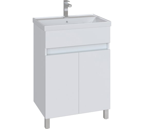 Тумба с раковиной в ванную RUVANN FORTO 60 + Фостер 60 напольная Т.FORTO.П-60Н-KIT-FOS