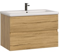 Тумба с раковиной в ванную RUVANN DREVA 80 + Como 80 подвесная Т.DREVA.Д-80П-KIT-COM