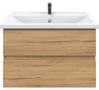 Тумба с раковиной в ванную RUVANN DREVA 70 + Фостер 70 подвесная Т.DREVA.Д-70П-KIT-FOS