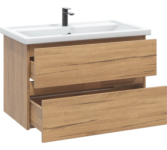 Тумба с раковиной в ванную RUVANN DREVA 70 + Фостер 70 подвесная Т.DREVA.Д-70П-KIT-FOS
