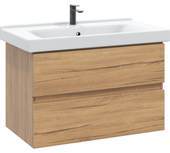 Тумба с раковиной в ванную RUVANN DREVA 70 + Миранда 70 подвесная Т.DREVA.Д-70П-KIT-MIR