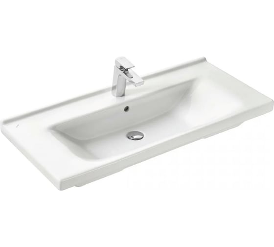Тумба с раковиной в ванную RUVANN DREVA 100 + Миранда 100 подвесная Т.DREVA.Д-100П-KIT-MIR