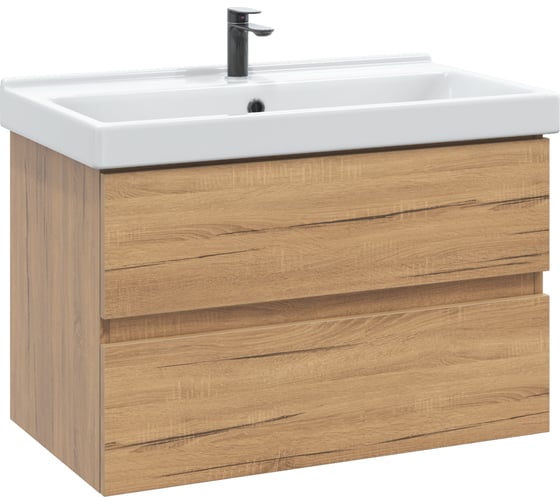 Тумба с раковиной в ванную RUVANN DREVA 80 + Фест 80 подвесная Т.DREVA.Д-80П-KIT-FES