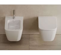 Биде подвесное Hatria TECNA с 1 отверстием для смесителя, размер 35.5x55 см, цвет белый Y9DG01