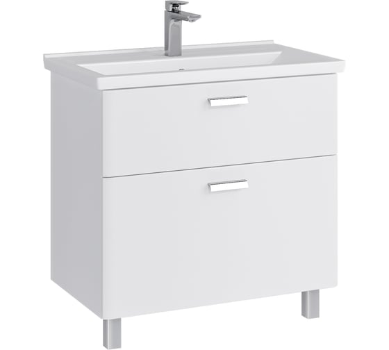 Тумба в ванную напольная с раковиной RUVANN WELLEN 80 + Фест 80 Т.WELLEN.Э-80Н-KIT-FES