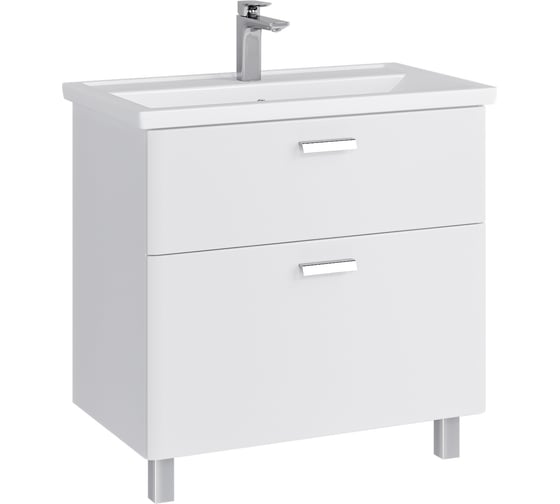 Тумба в ванную напольная с раковиной RUVANN WELLEN 80 + Фостер 80 Т.WELLEN.Э-80Н-KIT-FOS