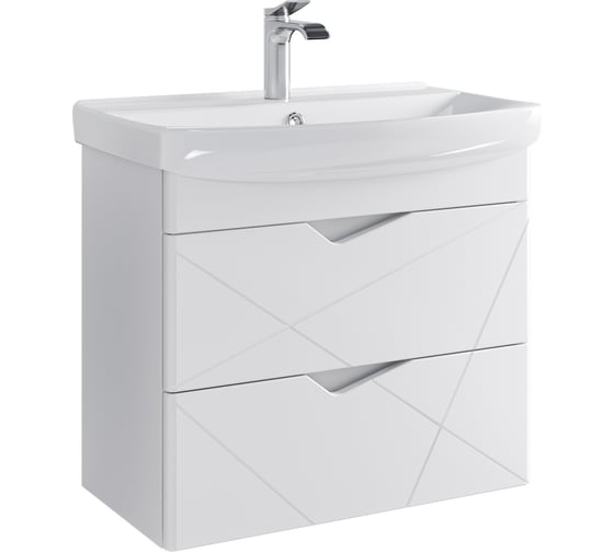 Тумба с раковиной YUTON 70 + Клермонт 70 в ванную подвесная RUVANN Т.YUTON.П-70П-KIT-KLE