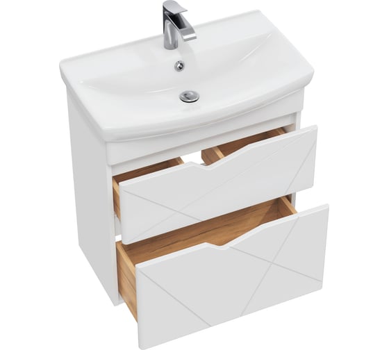 Тумба с раковиной YUTON 70 + Клермонт 70 в ванную подвесная RUVANN Т.YUTON.П-70П-KIT-KLE