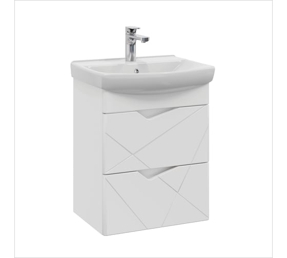 Тумба с раковиной YUTON 55 + Клермонт 55 в ванную подвесная RUVANN Т.YUTON.П-55П-KIT-KLE