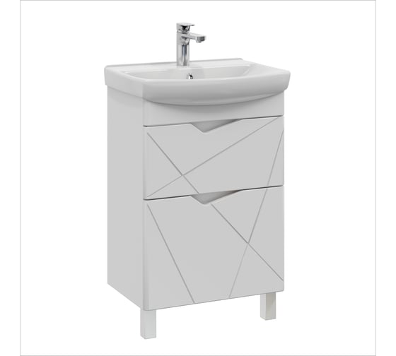 Тумба с раковиной YUTON 55 + Клермонт 55 в ванную напольная RUVANN Т.YUTON.П-55Н-KIT-KLE