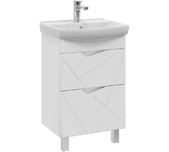 Тумба с раковиной YUTON 50 + Клермонт 50 в ванную напольная RUVANN Т.YUTON.П-50Н-KIT-KLE