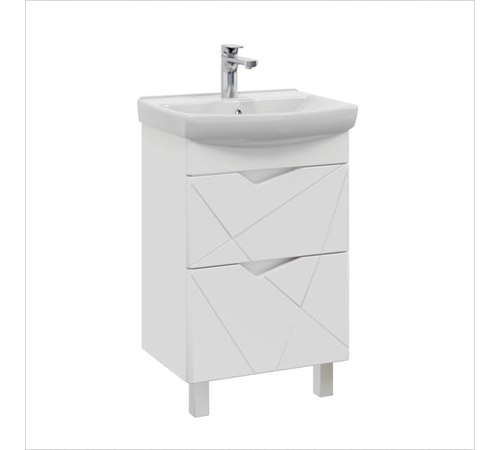 Тумба с раковиной YUTON 50 + Клермонт 50 в ванную напольная RUVANN Т.YUTON.П-50Н-KIT-KLE