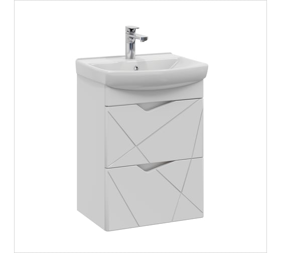 Тумба с раковиной YUTON 50 + Клермонт 50 в ванную подвесная RUVANN Т.YUTON.П-50П-KIT-KLE