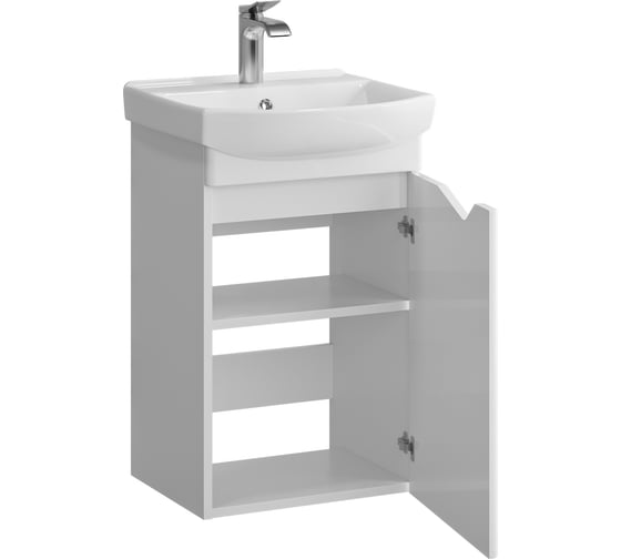 Тумба в ванную универсальная с раковиной RUVANN YUTON 45 + Клермонт 45 Т.YUTON.П-45-KIT-KLE