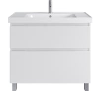 Тумба с раковиной в ванную RUVANN STELLO 90 + Грейс 90 напольная Т.STELLO.Э-90Н-KIT-GRE