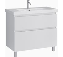 Тумба с раковиной в ванную RUVANN STELLO 90 + Грейс 90 напольная Т.STELLO.Э-90Н-KIT-GRE