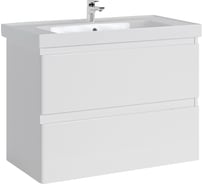 Тумба с раковиной в ванную RUVANN STELLO 90 + Грейс 90 подвесная Т.STELLO.Э-90П-KIT-GRE