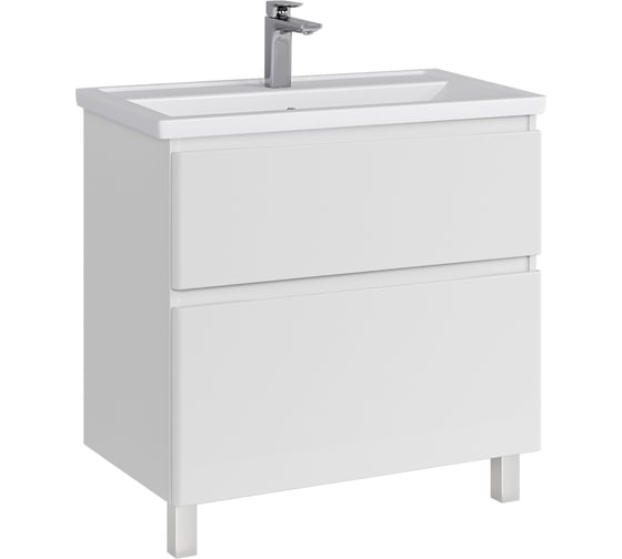 Тумба с раковиной в ванную RUVANN STELLO 80 + Фостер 80 напольная Т.STELLO.Э-80Н-KIT-FOS