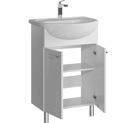 Тумба с раковиной в ванную RUVANN VASA 55 + Исеть 55 напольная Т.VASA.П-55Н-KIT-ISE