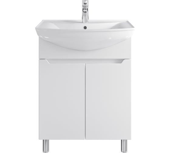 Тумба с раковиной в ванную RUVANN VERY 65 + Стиль 65 напольная Т.VERY.Э-65Н-KIT-STI