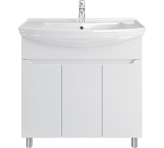 Тумба с раковиной в ванную RUVANN VERY 85 + Стиль 85 напольная Т.VERY.Э-85Н-KIT-STI