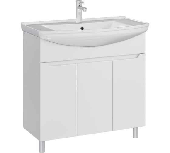 Тумба с раковиной в ванную RUVANN VERY 85 + Стиль 85 напольная Т.VERY.Э-85Н-KIT-STI