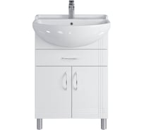 Тумба с раковиной RUVANN NEWA 60 + Амур 60 в ванную, напольная Т.NEWA.П-60Н-KIT-AMU