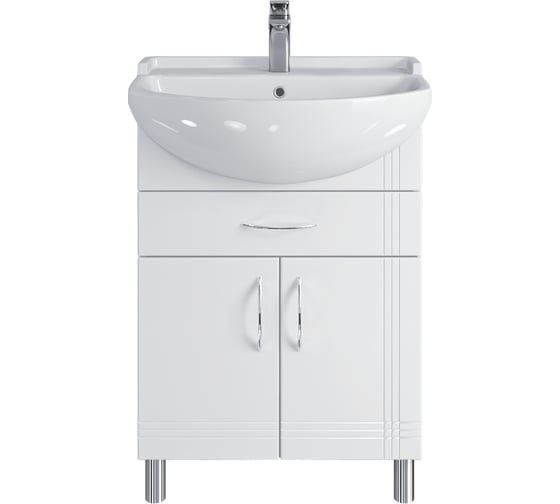 Тумба с раковиной RUVANN NEWA 60 + Амур 60 в ванную, напольная Т.NEWA.П-60Н-KIT-AMU 1
