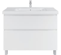 Тумба с раковиной RUVANN STELLO 100 + Гармония 100 в ванную, напольная Т.STELLO.Э-100Н-KIT-GAR