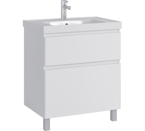 Тумба с раковиной RUVANN STELLO 70 + Грейс 70 в ванную, напольная Т.STELLO.Э-70Н-KIT-GRE