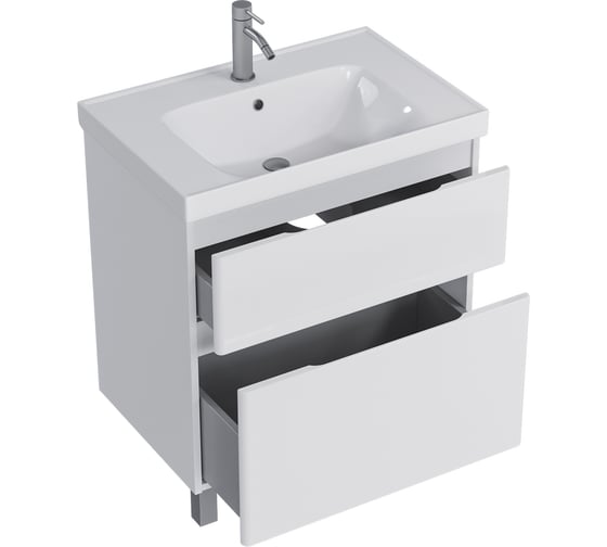 Тумба с раковиной RUVANN STELLO 70 + Грейс 70 в ванную, напольная Т.STELLO.Э-70Н-KIT-GRE