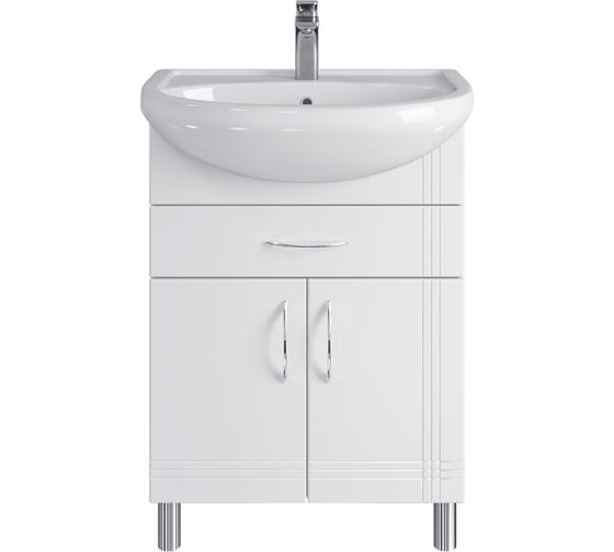 Тумба с раковиной RUVANN NEWA 60 + Уют 60 в ванную, напольная Т.NEWA.П-60Н-KIT-UYuT 1