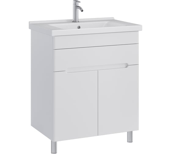 Тумба с раковиной RUVANN NIKA 70 + Миранда 70 в ванную, напольная Т.NIKA.П-70Н-KIT-MIR