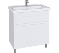 Тумба с раковиной RUVANN NIKA 80 + Миранда 80 в ванную, напольная Т.NIKA.П-80Н-KIT-MIR