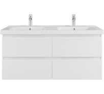 Тумба с раковиной RUVANN STELLO 125 + Гармония 125 в ванную, подвесная Т.STELLO.Э-125П-KIT-GAR
