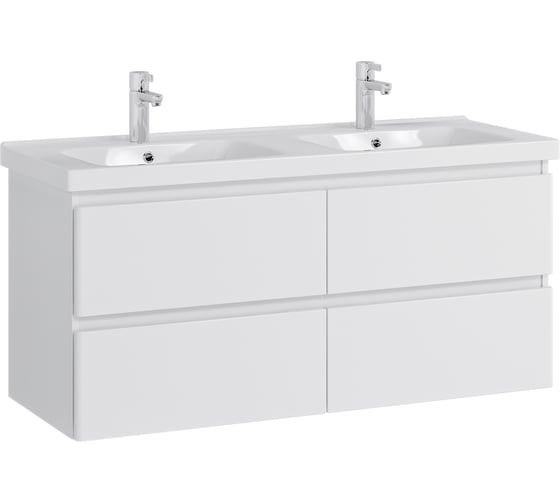 Тумба с раковиной RUVANN STELLO 125 + Гармония 125 в ванную, подвесная Т.STELLO.Э-125П-KIT-GAR