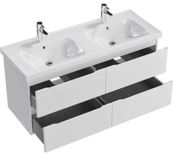 Тумба с раковиной RUVANN STELLO 125 + Гармония 125 в ванную, подвесная Т.STELLO.Э-125П-KIT-GAR