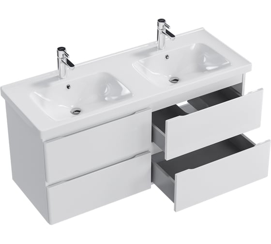 Тумба с раковиной RUVANN STELLO 125 + Гармония 125 в ванную, подвесная Т.STELLO.Э-125П-KIT-GAR