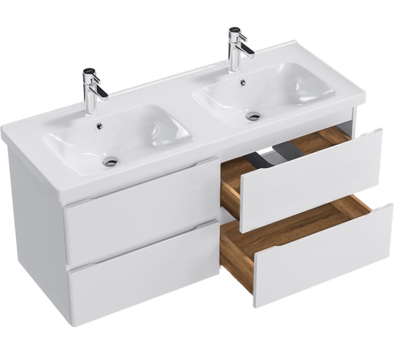 Тумба с раковиной RUVANN STELLO 125 + Гармония 125 в ванную, подвесная Т.STELLO.Э-125П-KIT-GAR